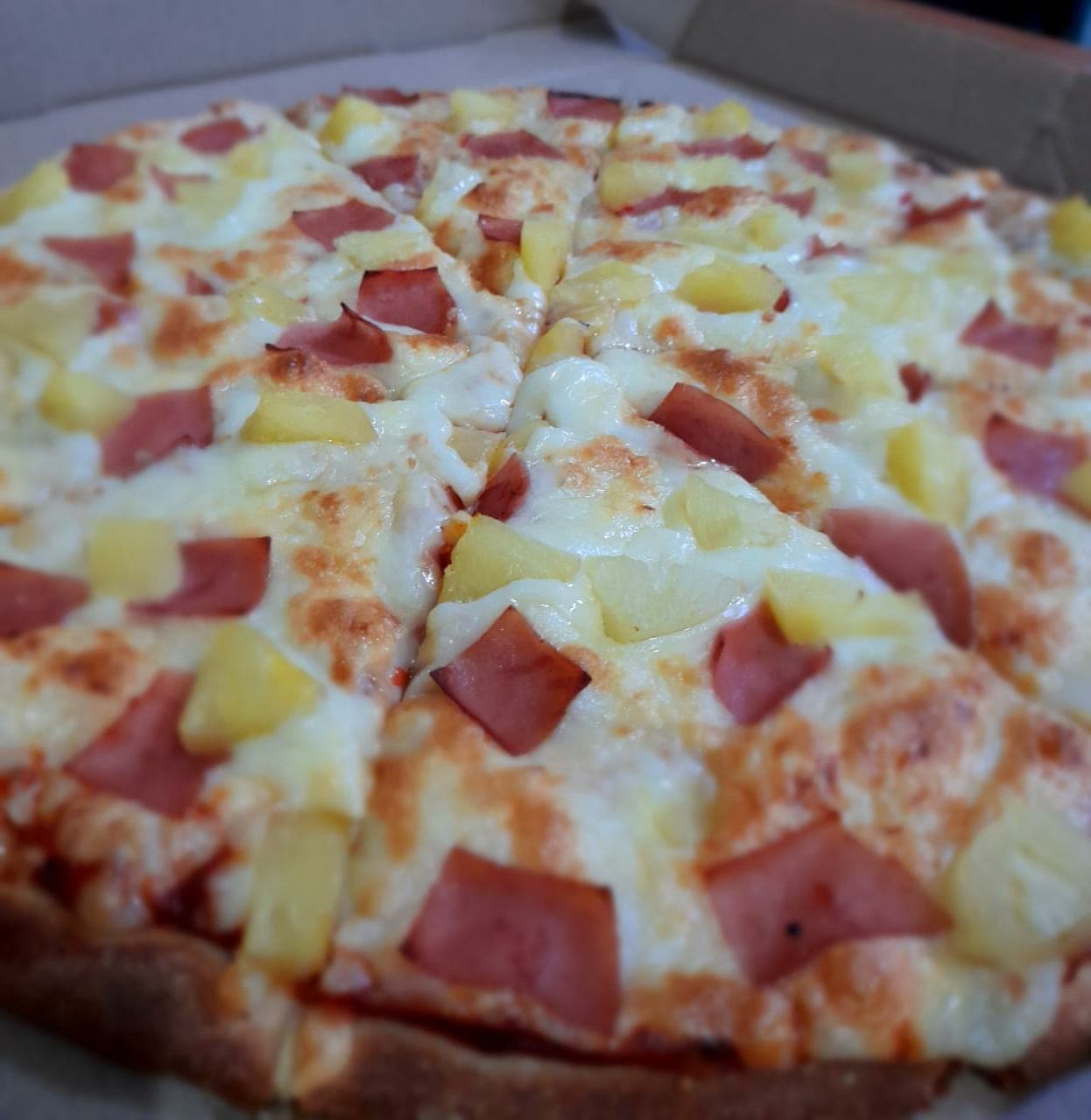 Pizza Grande Jamon Piña jalapeño+ 1 te frio d 500