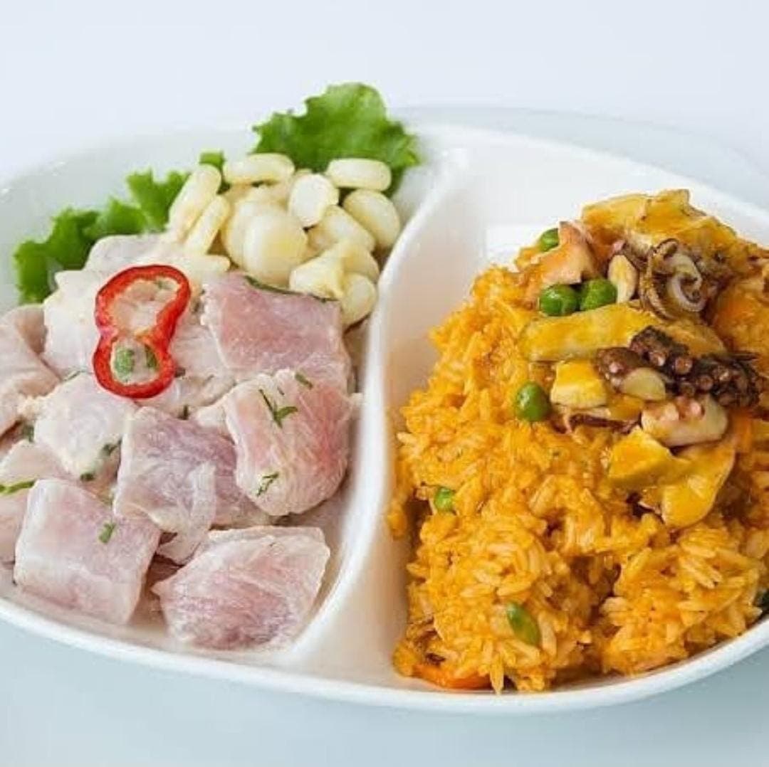Duo(Ceviche+Arroz con Mariscos).