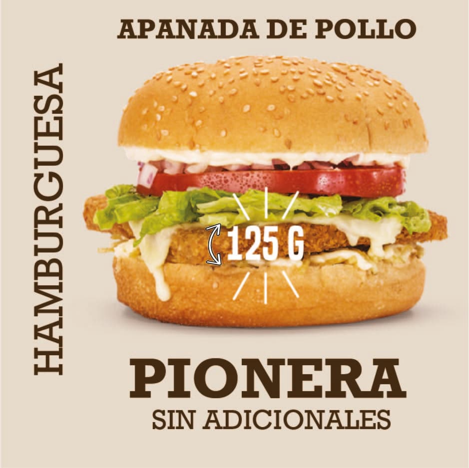 Hamburguesa Pionera de Pollo Apanado