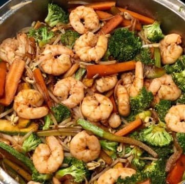 Chop Suey Seco con Camarones