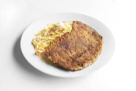 Sábana Apanada con Spaghetti a lo Alfredo
