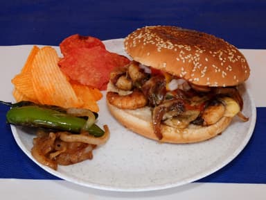 Hamburguesa  Camarón con Morrón