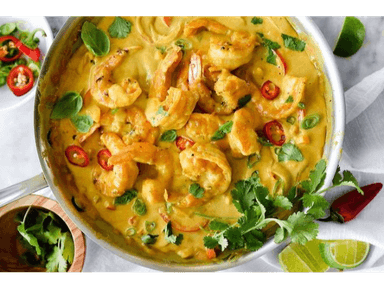 Camarones Coco Curry con arroz GRATIS