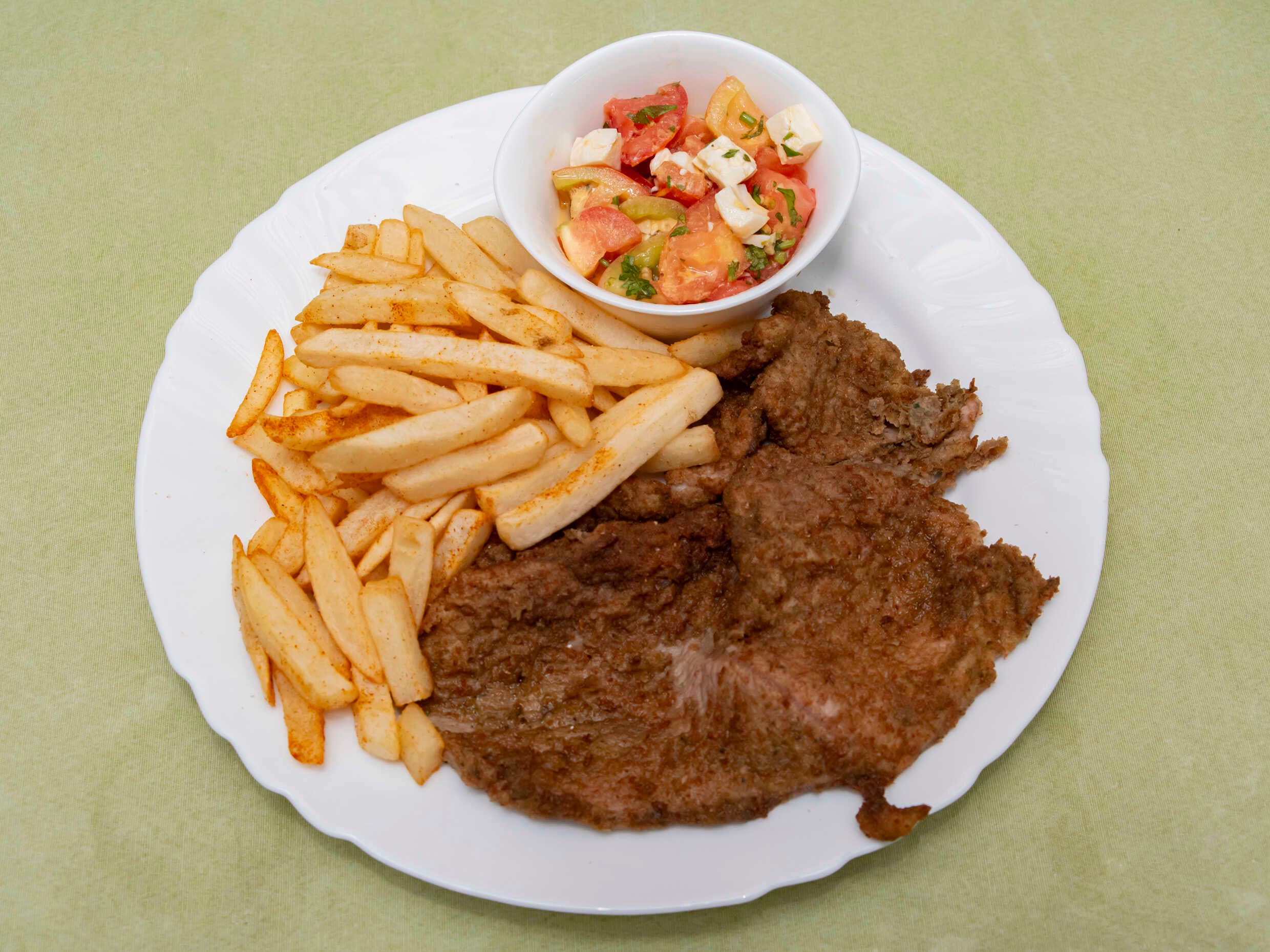 Milanesa con Papas.