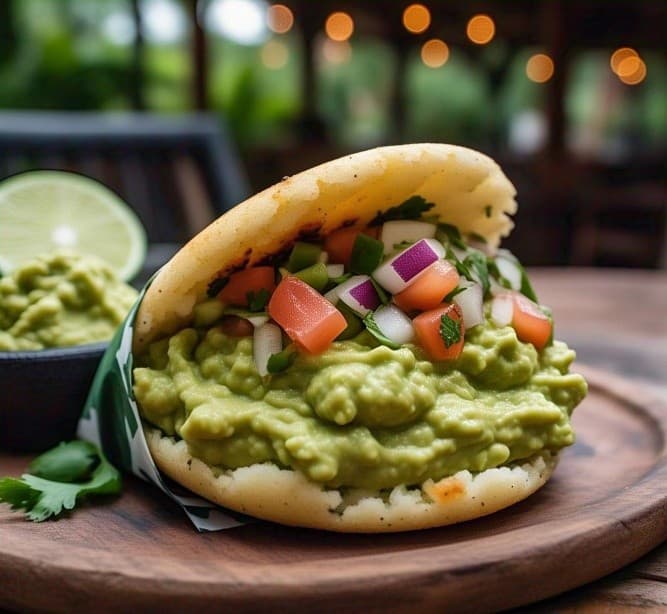 Arepa de Aguacate Y Pico De Gallo (La Mexicanita)