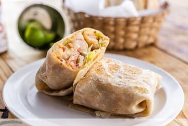 Tacon de Arrachera y Camaron