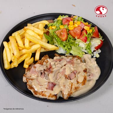 Lomo de Cerdo salsa de champiñones+tocineta 150g