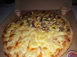 Pizza 1/2 Champiñón y 1/2 Hawaiana