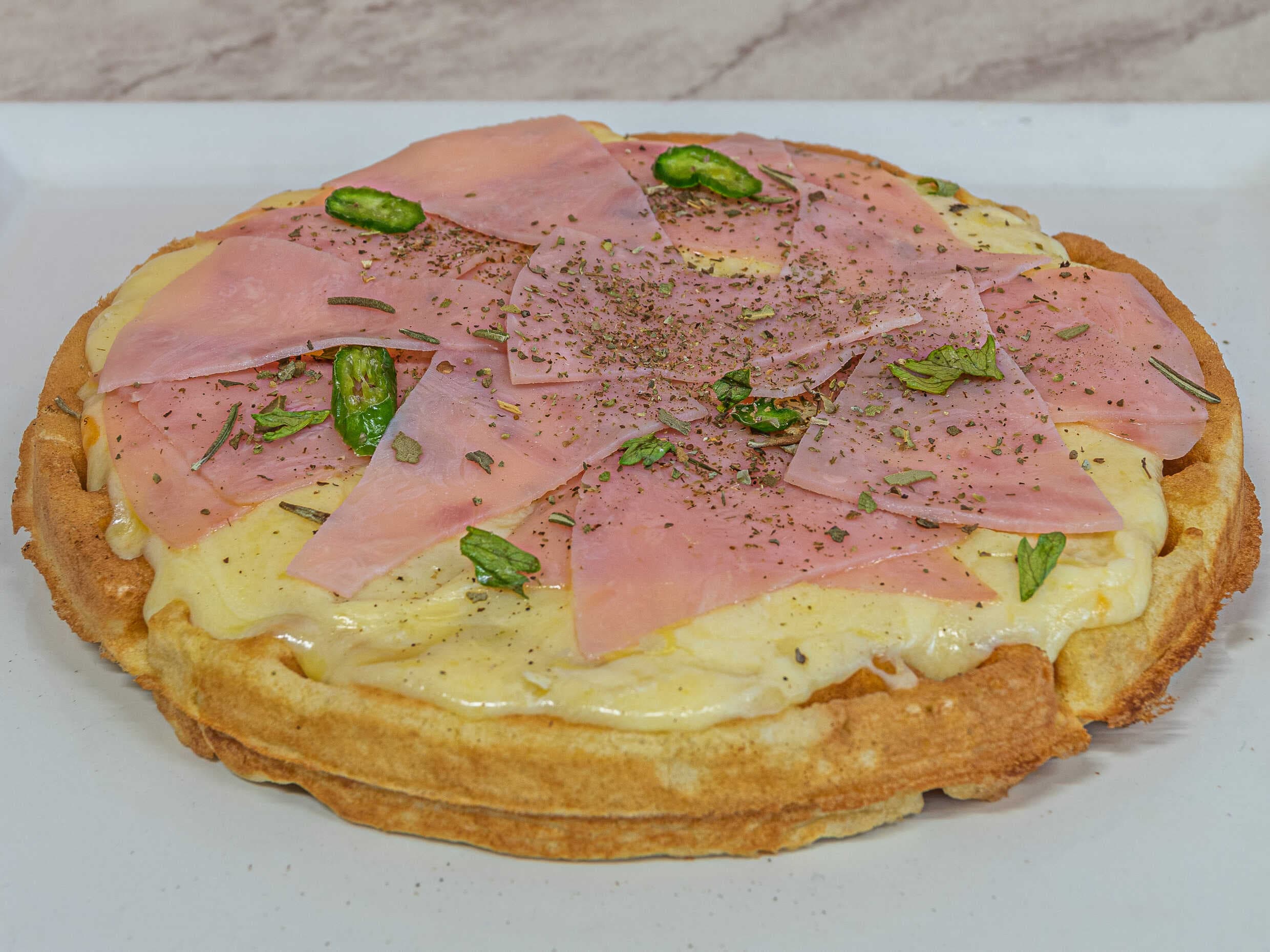 Waffle de Jamón con Queso