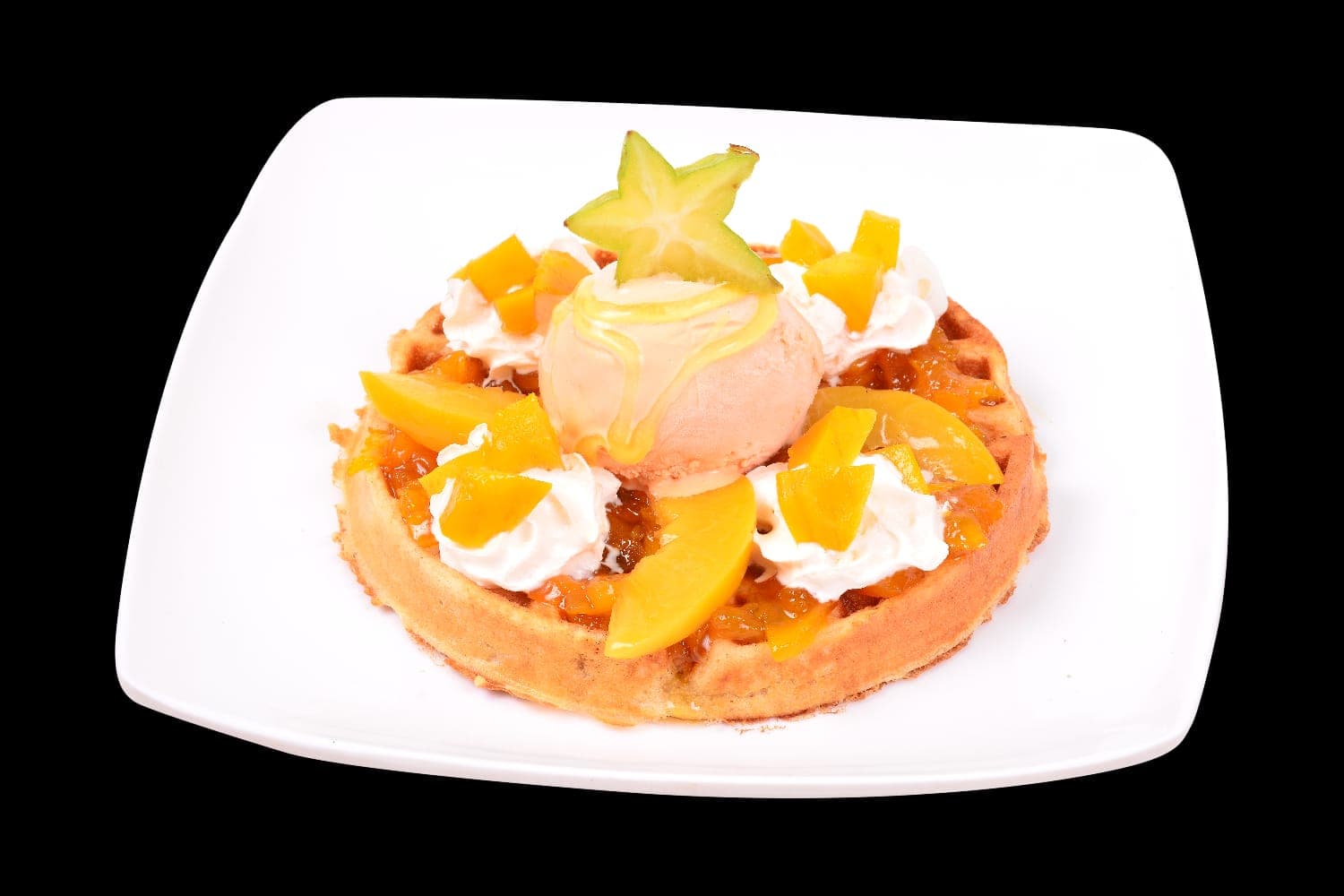 Waffle Frutos Amarillos.