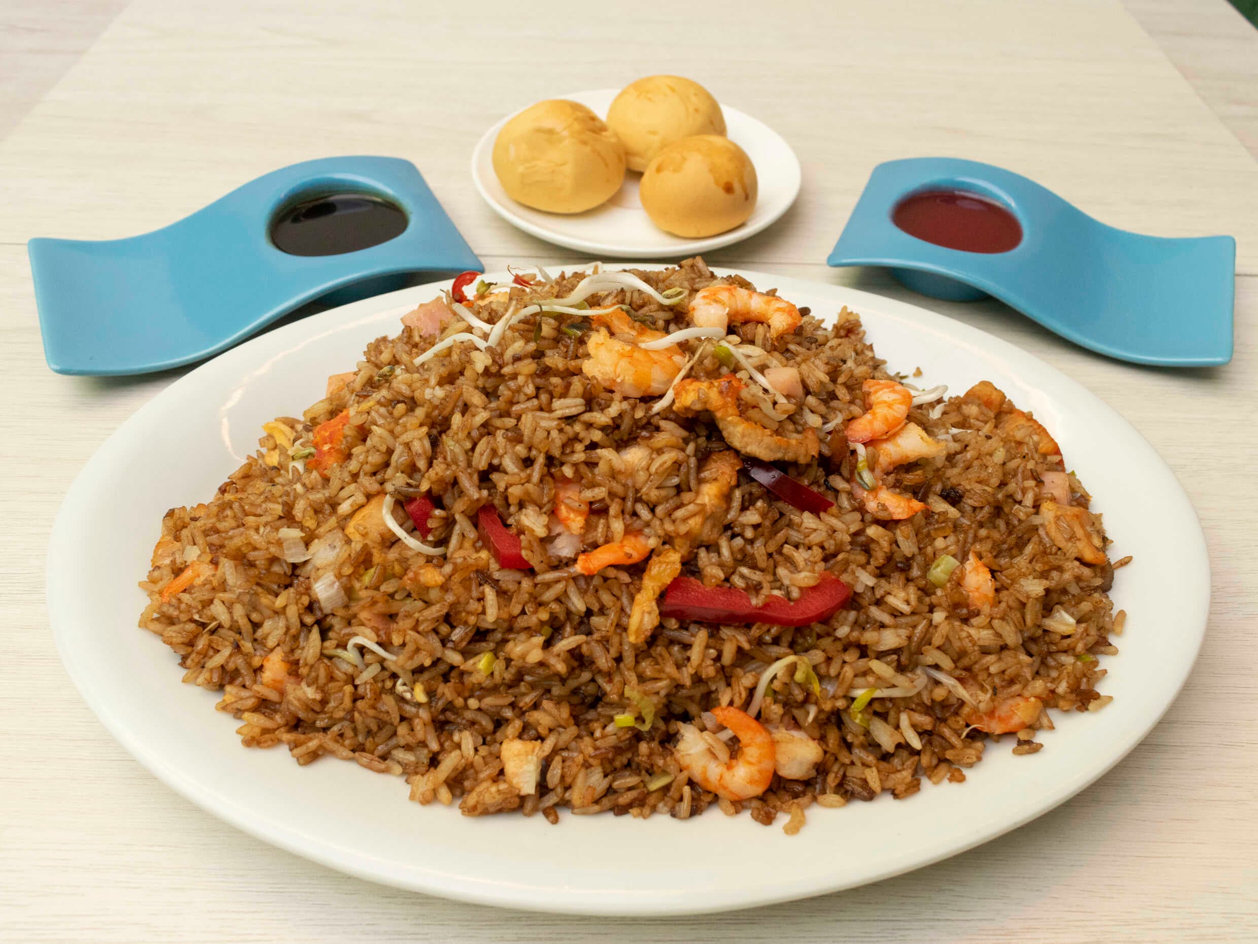 Arroz chino para tres personas