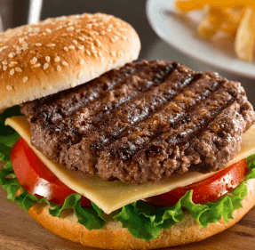 Hamburguesas con papas y Refresco