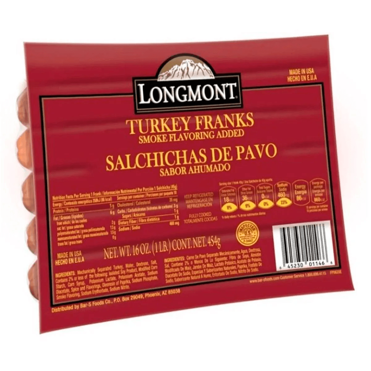 Longmont Salchicha de Pavo 454 grs