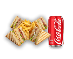Club Sándwich de Pechuga + Coca-Cola 600 Ml.
