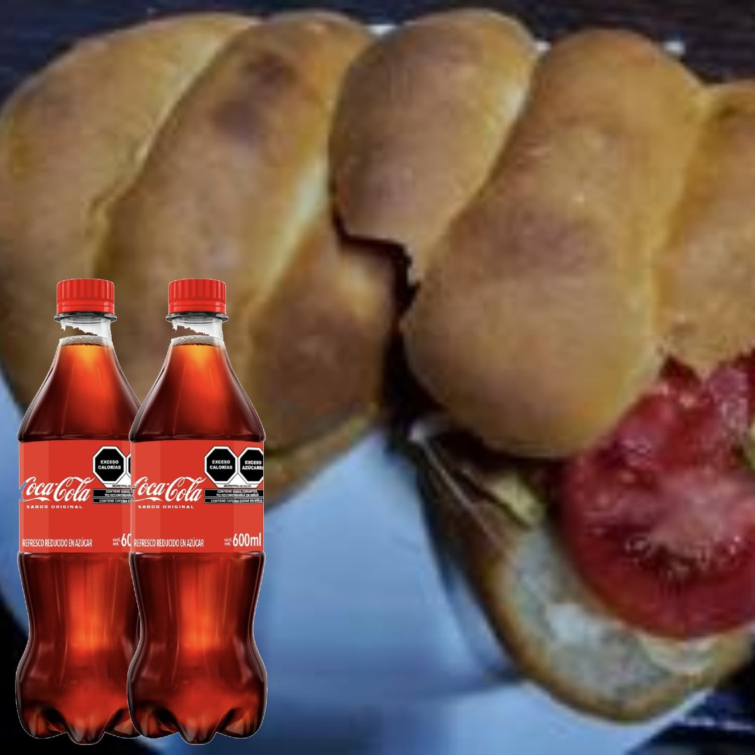 Combo 2 Tortas de tasajo 2 coca Cola 600 ml