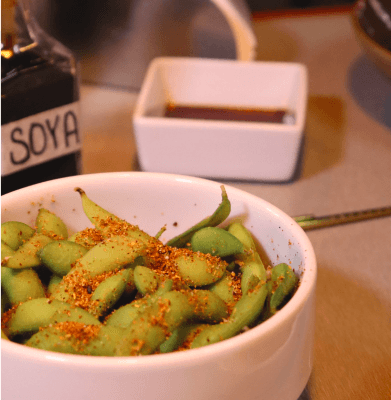 Edamame Mojo de Ajo, Mantequilla y Limón