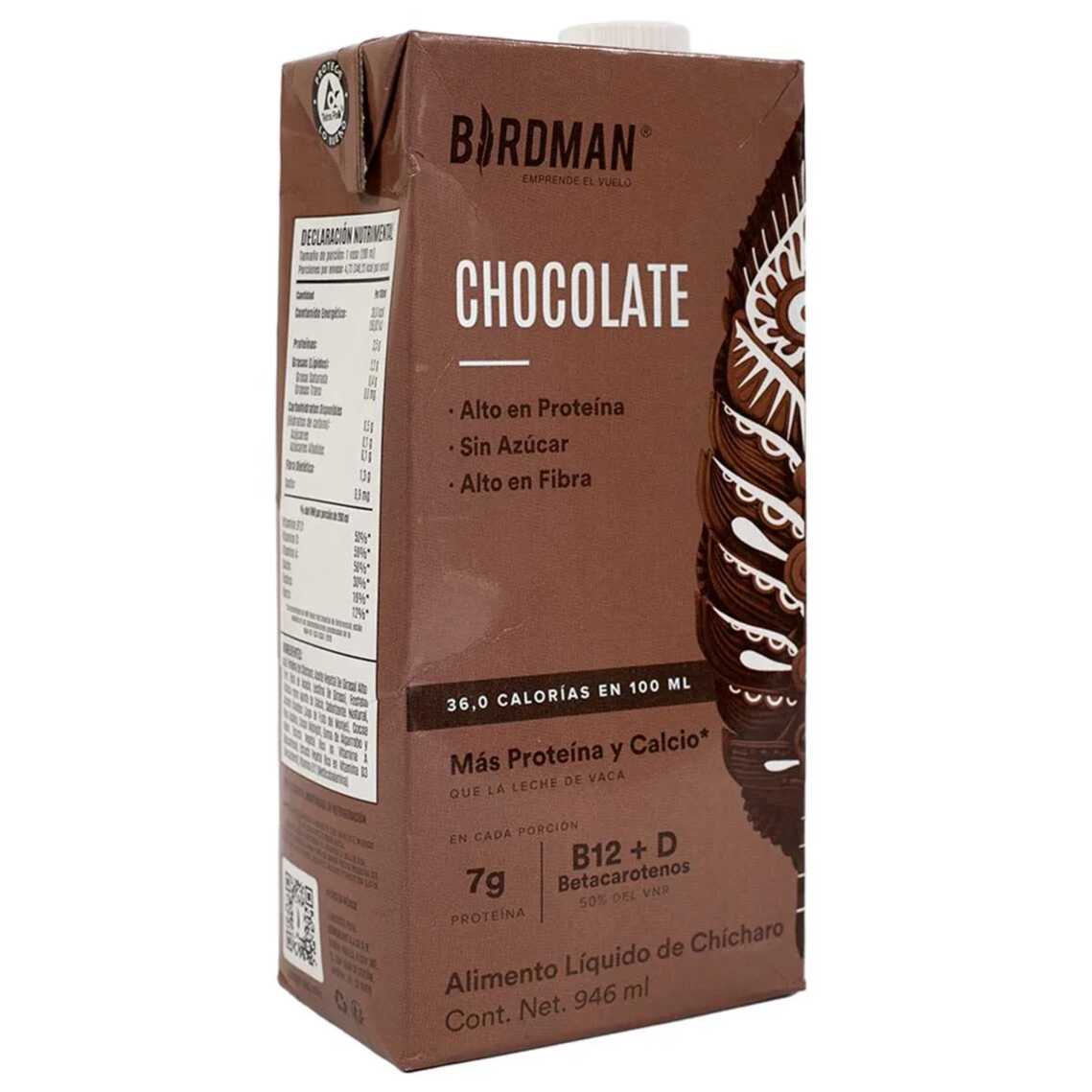 Birdman Alimento Líquido Vegetal Chocolate 0 Azúcar 946 ml