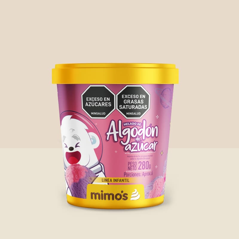 Medio Litro de helado Clasico Algodon De Azucar