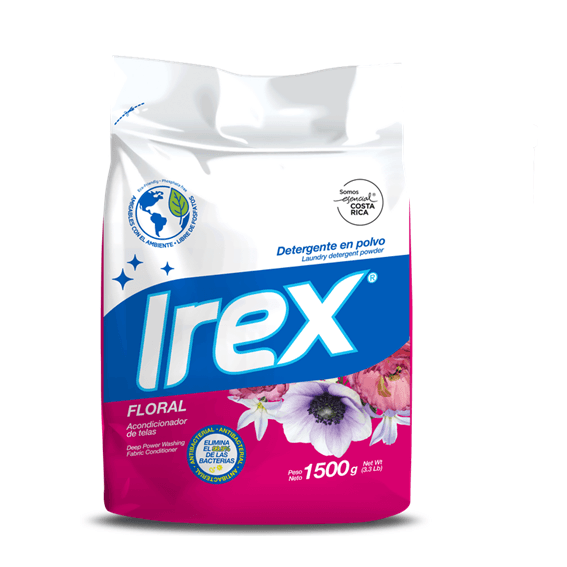 Detergente Polvo Irex Aroma Floral Bolsa 1500 g