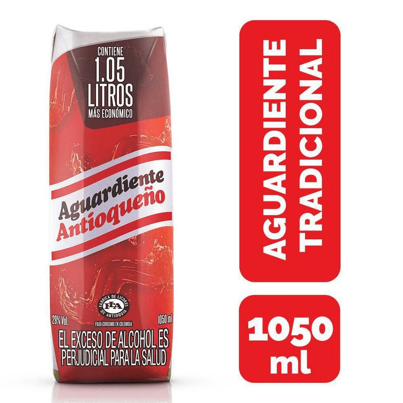 Aguardiente Antioqueño Rojo 1050 ml Caja