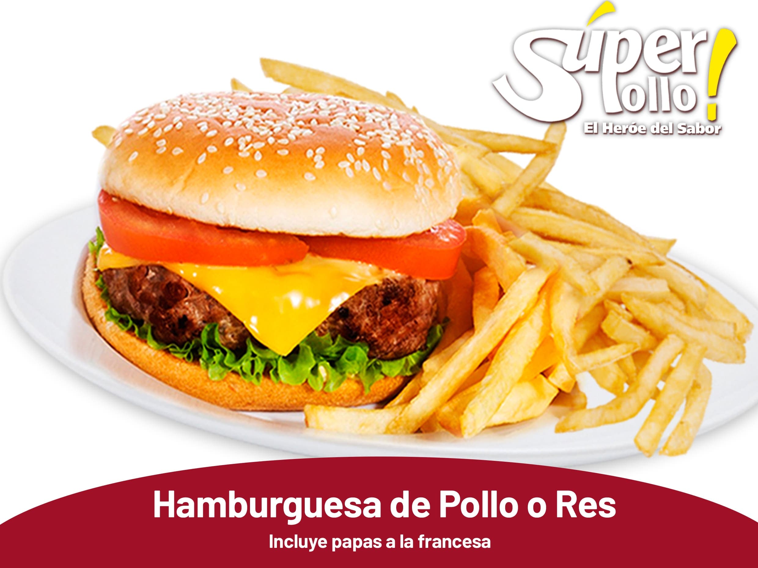 Hamburguesa de Pollo o Res