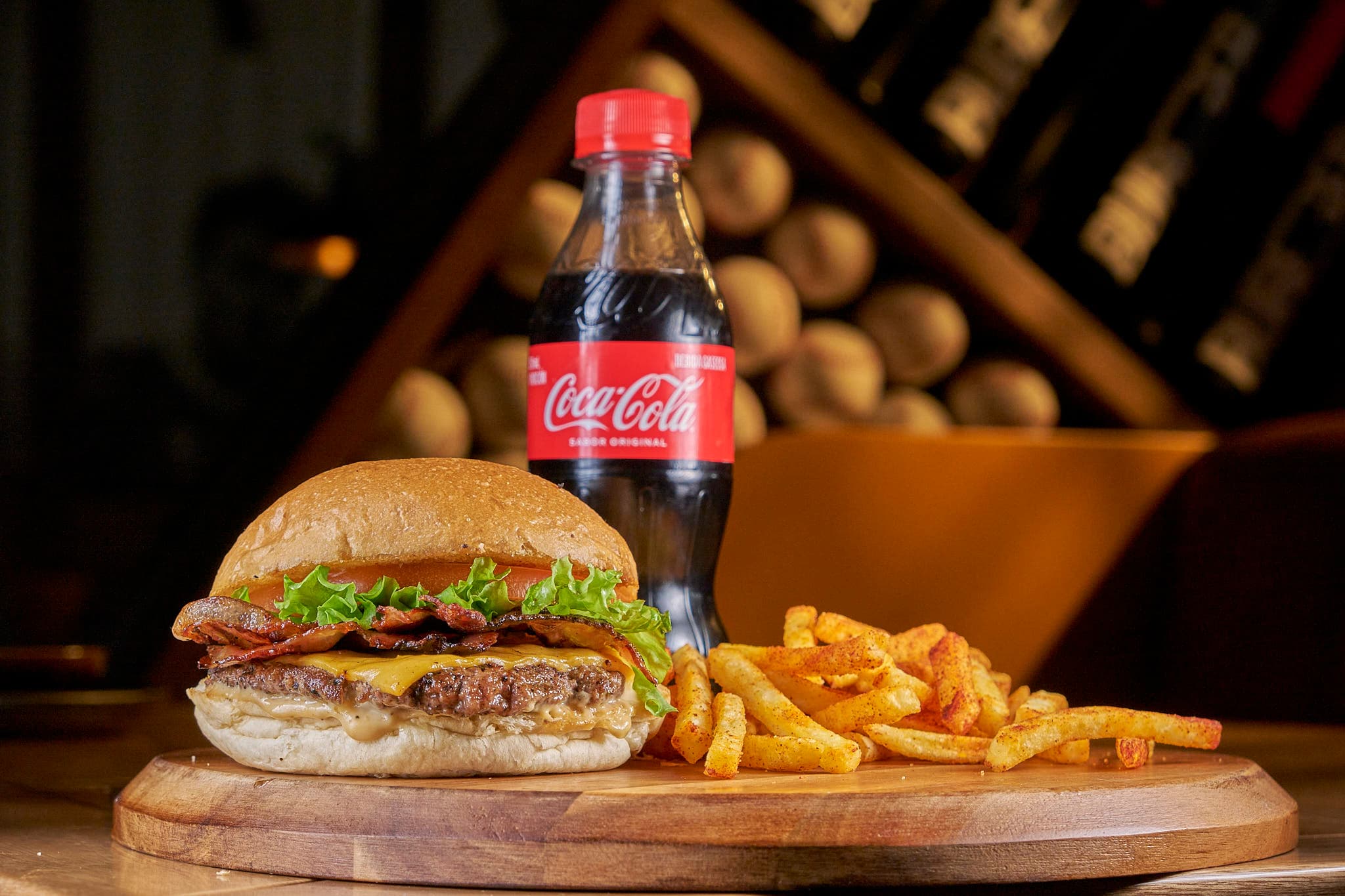 Combo Bacon Burger + Papas + Coca Cola