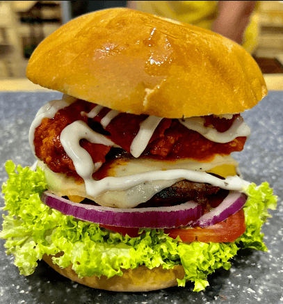 Hamburguesa Champiqueso +Papas Preparadas+Refresco