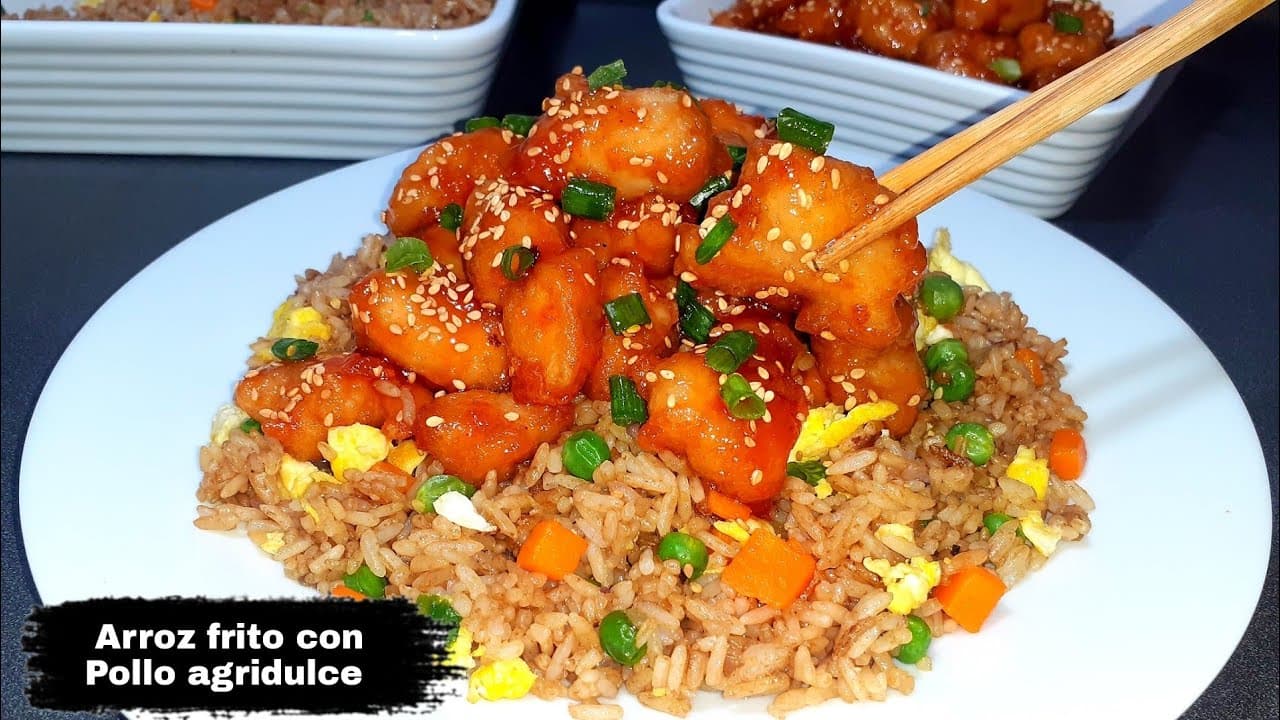 Arroz Chino Personal+Trocitos de PolloalaNaranja
