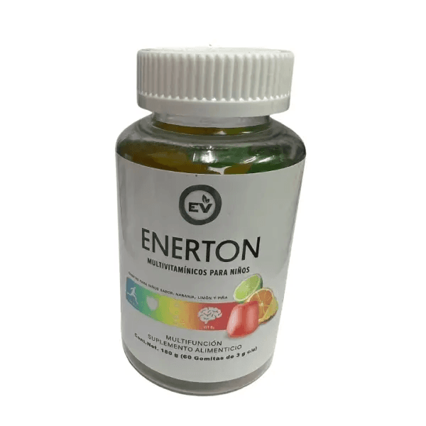 Enerton Gomitas para niños sabor: Naranja, Limón y Piña 180 grs