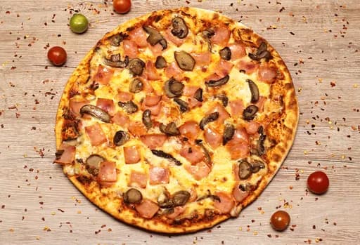 Pizza Tradicional Jamón Champiñones
