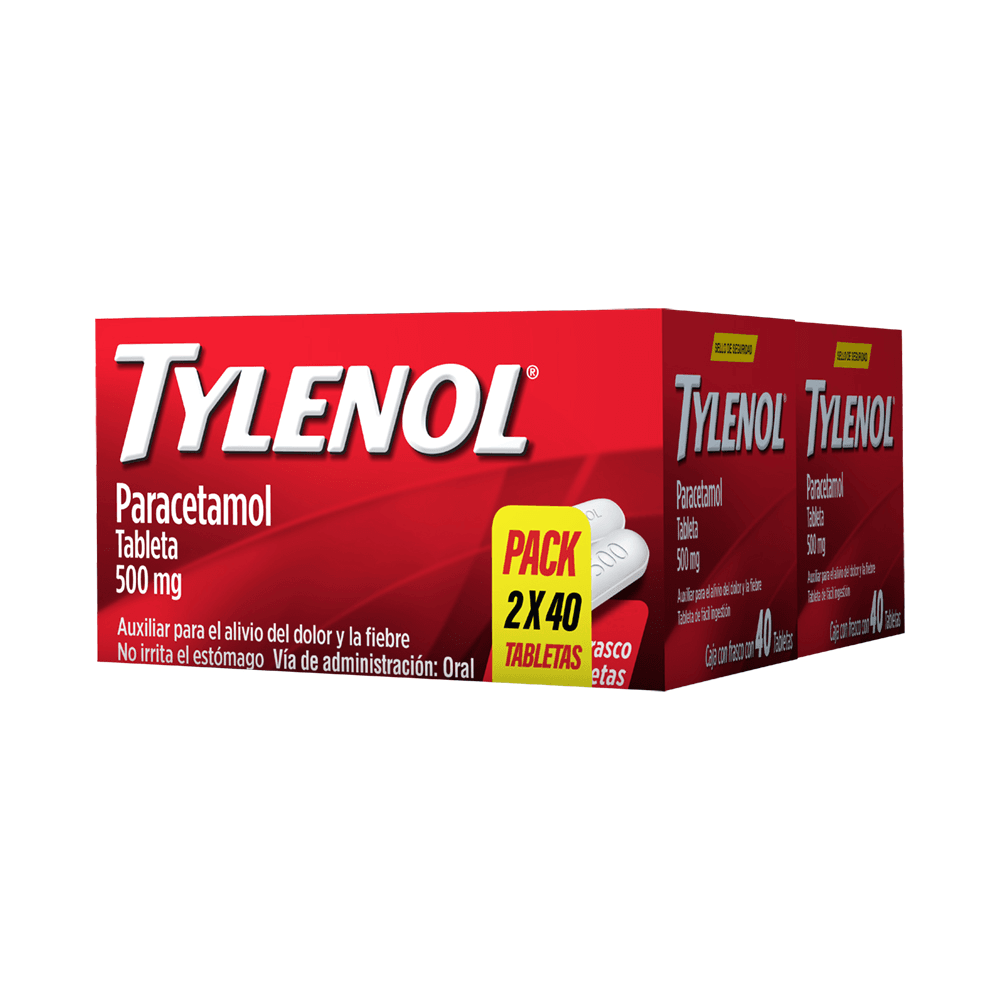 TYLENOL,  2 PIEZAS DE 500 MG