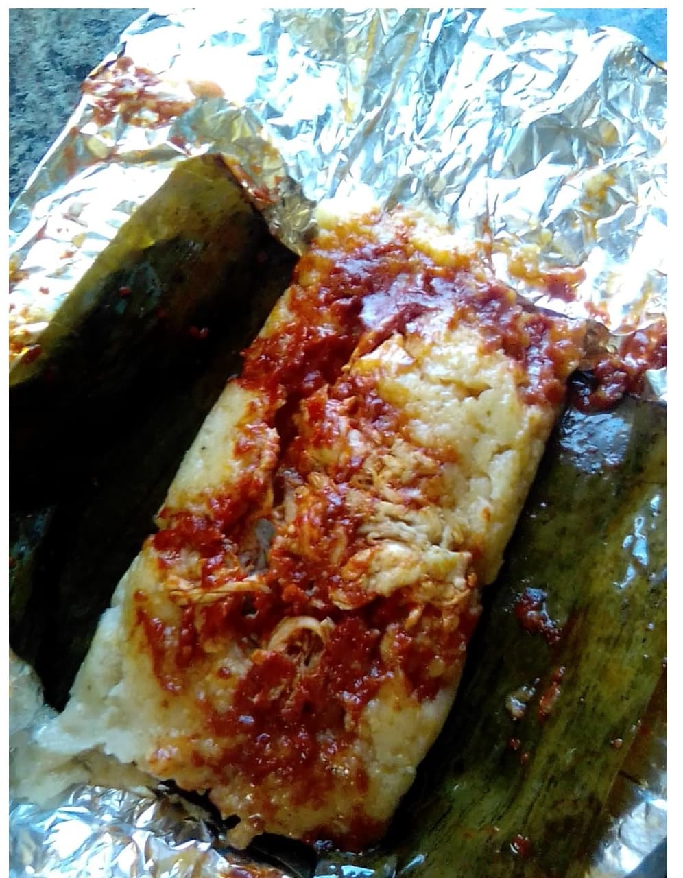 Tamal en Hoja de Plátano