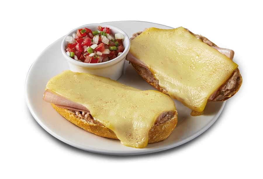 Molletes con Jamón