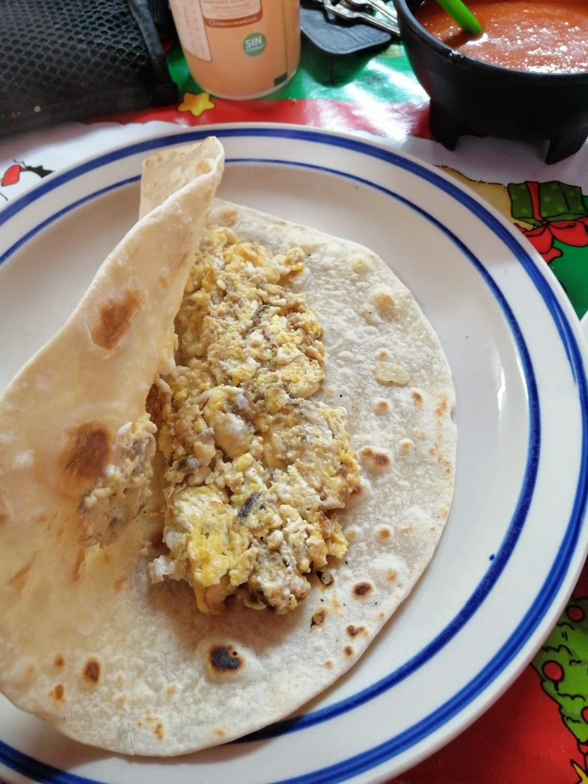 Tortilla de Harina de Huevo con Jamón