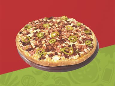 Pizza Familiar Chorizo, Tocino y Jalapeños