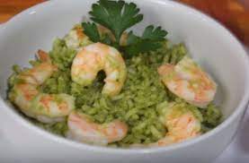 Camarones en Arroz Verde