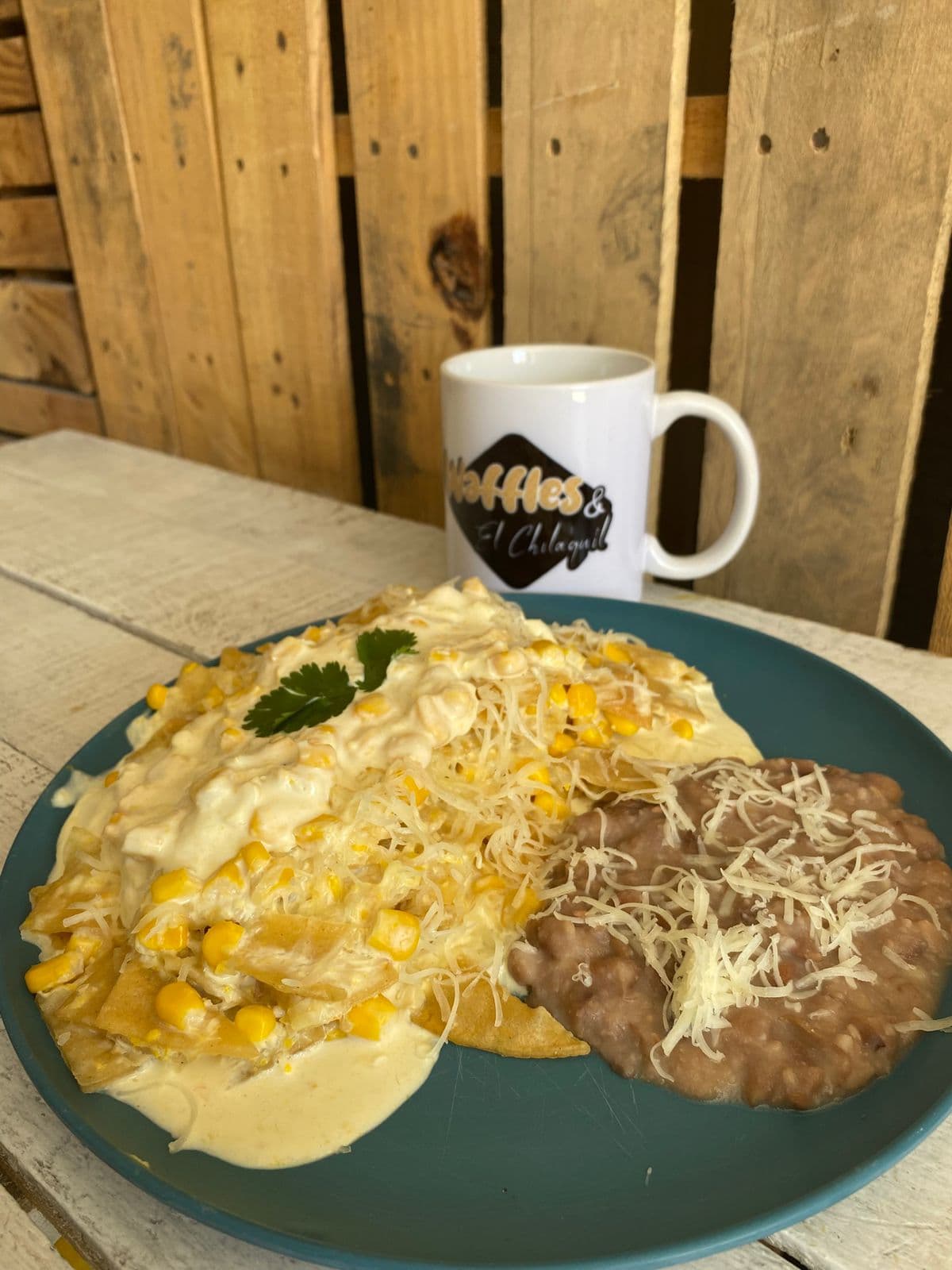 Chilaquiles con Queso Elote-Habanero