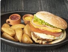 Combo Cannibal Hawaiana Burger + Papas + Gaseosa