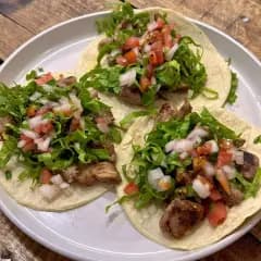 Tacos de arrachera a la plancha 3pz
