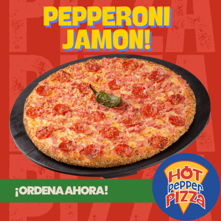 Pizza pepperoni y jamón 38cm