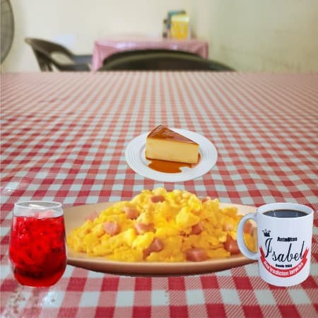 Combo de Huevos + Cafe + Flan Napolitano