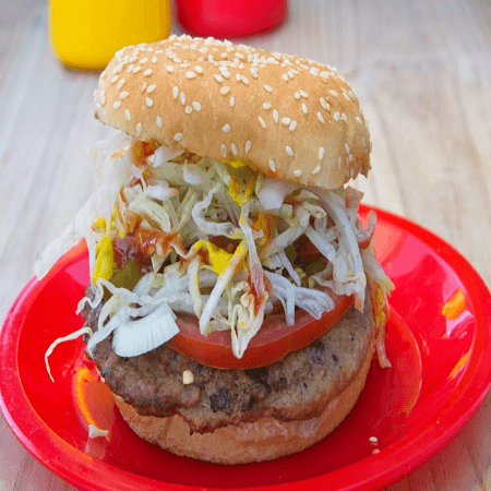 Hamburguesa con Queso y Jamón