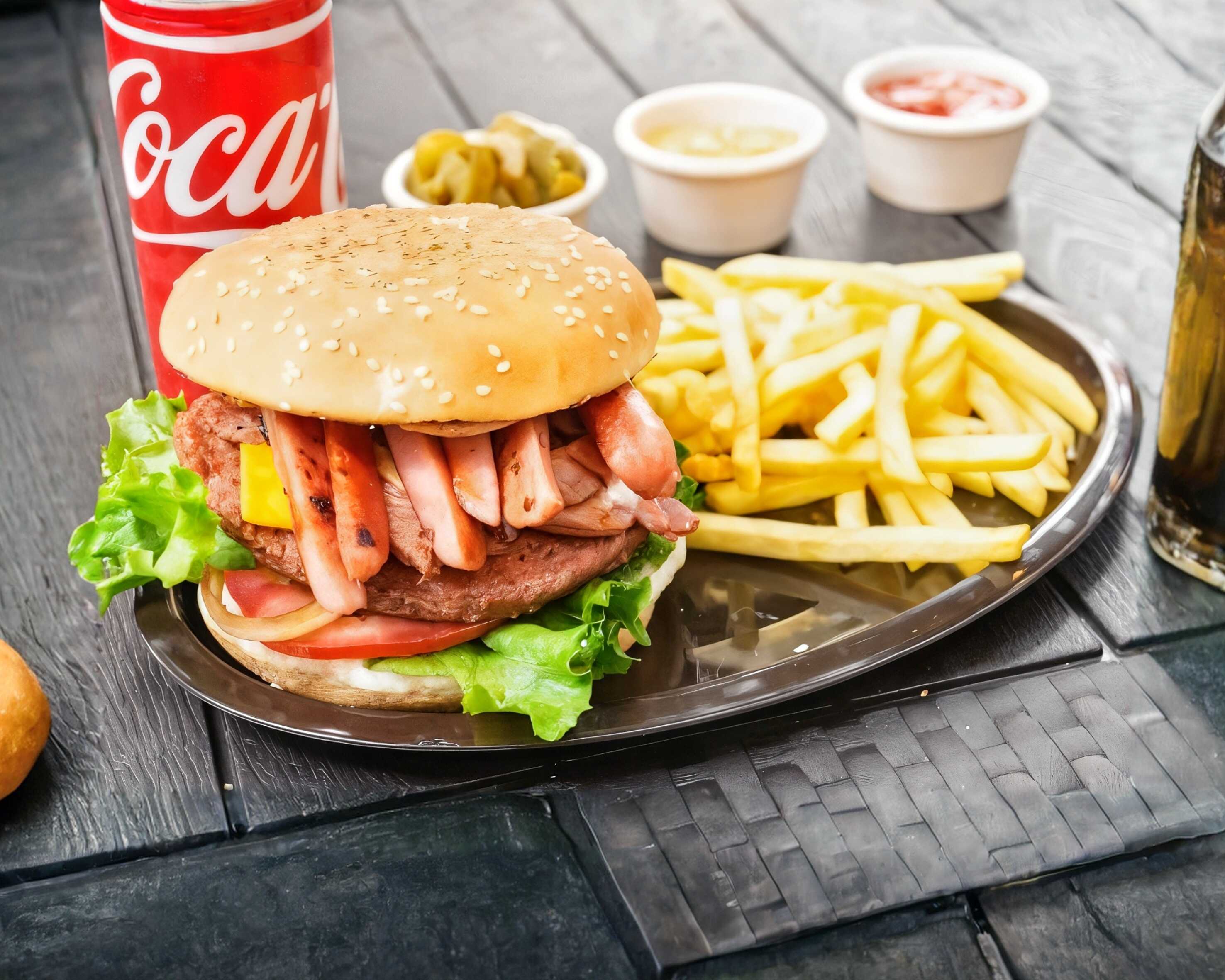 Hamburguesa especial con papas
