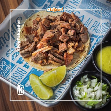 TACO DE BISTEC CON TOCINO