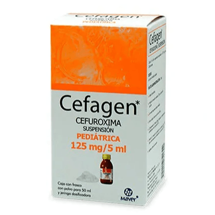 Cefagen Cefuroxima Suspension 125 mg / 5 mL Frasco con 50 mL