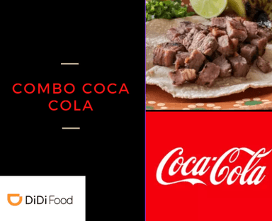 Combo Coca 4 tacos de asada