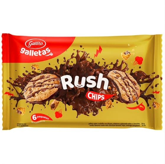 Galleta Rush Chips Gallito 258 g