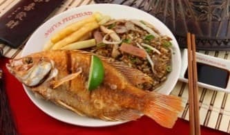Menú con Mojarra Frita Promoción