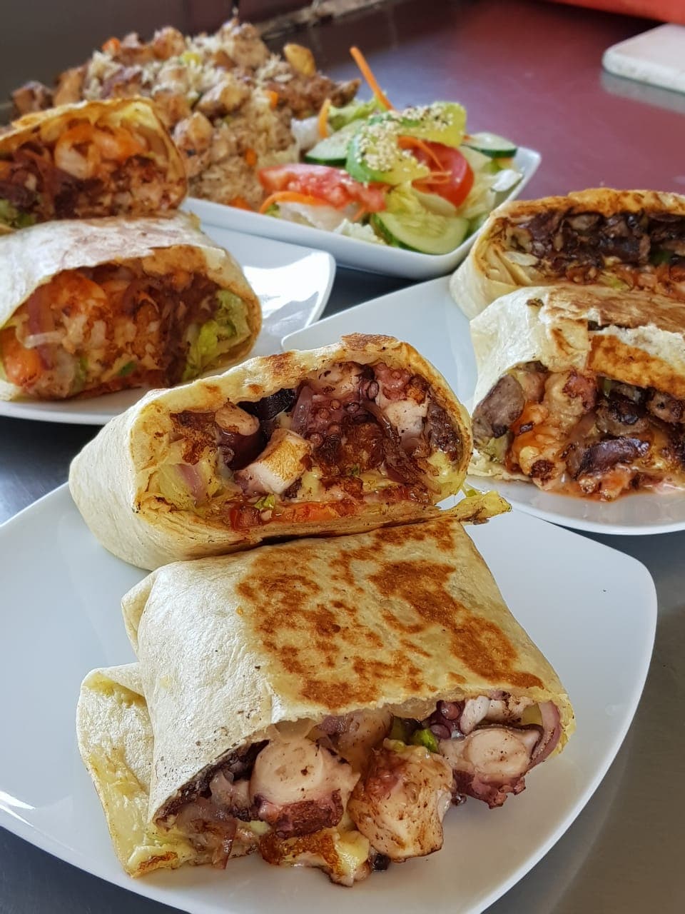 Burrita Camaron, Pulpo y Marlin