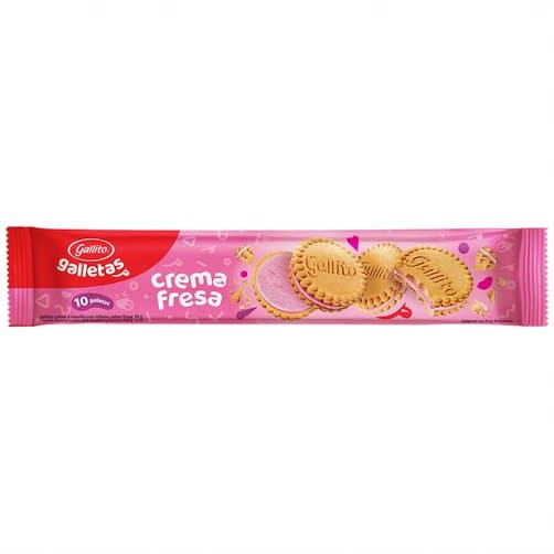 Galleta Crema Fresa Gallito 70g